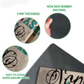 Close-up feature view showing the printed mermaid artwork, textured surface, and black rubber backing