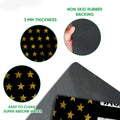 Vietnam Veteran doormat feature view showing printed star artwork, rubber backing, and layered mat construction