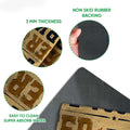 Close-up feature view showing the Yorkie doormat surface and dark rubber backing