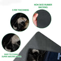 Miniature Schnauzer doormat detail showing the printed felt surface and rubber backing feature
