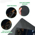 Doberman doormat detail showing the printed top surface and dark rubber backing
