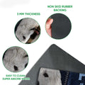 Close-up detail of the Great Pyrenees doormat surface and dark rubber backing