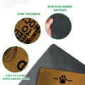 Close-up feature view of the Labrador Retriever doormat showing the printed surface and black rubber backing