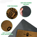 Bull Terrier doormat detail showing the printed surface, 3 mm profile and black rubber backing