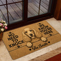 English Cocker Spaniel doormat presented near a glass door in a cozy home entryway