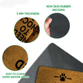 Close-up detail of the Shih Tzu doormat surface and black rubber backing