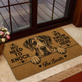 Great Dane welcome mat styled at a glass doorway with a detailed dog illustration