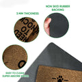 Close-up of Staffordshire Bull Terrier doormat artwork showing the printed surface and black rubber backing
