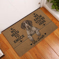 German Shorthaired Pointer entryway mat displayed by a white door on hardwood flooring with paw-print accents.