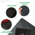 Boxing glove doormat detail showing the printed surface, rubber backing and rounded edge