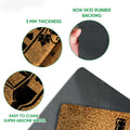 Close-up view of wine artwork on the mat with a visible black rubber backing and edge detail