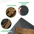Close-up feature view of the Cane Corso doormat surface and dark rubber backing