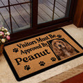 English Cocker Spaniel entryway mat displayed near a glass door in a home interior