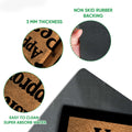 Boxer dog doormat detail showing textured top surface and black rubber backing
