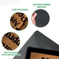 Close-up detail of the Bluetick Coonhound doormat surface and black rubber backing
