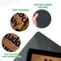 Close-up detail of the Dutch Shepherd doormat surface and black rubber backing