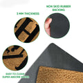 Close-up feature view of the lineman doormat showing the printed surface and rubber backing