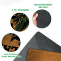 Close-up detail of the lake house doormat showing the printed surface and dark rubber backing