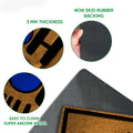 Autism doormat feature view showing the printed top surface, edge detail, and black rubber backing