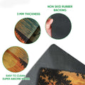 Pontoon doormat detail showing the printed lake artwork, textured top surface, and black rubber backing