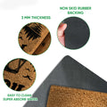 Close-up of pontoon boat doormat surface, thin profile and black rubber backing detail