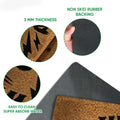 Rock and roll doormat feature view showing the printed guitar artwork and black rubber backing
