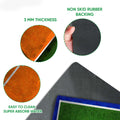 Volleyball doormat feature view showing the textured felt surface, layered edge, and rubber backing