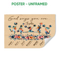 Unframed cheerleading poster featuring colorful cheerleaders, floral accents, and an inspirational design
