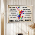 Framed volleyball wall art displayed on a light wood wall in a bright home decor setting