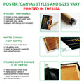 Volleyball wall art poster and canvas format guide showing unframed and framed presentation options