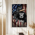 Baseball wall art displayed in a bright home interior with white wood paneling and neutral decor