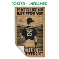 Unframed baseball poster featuring a batter holding a bat in a stadium with distressed sepia artwork