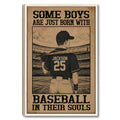 Framed baseball wall art showing a player with a bat in a stadium and distressed sepia styling