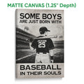 Matte canvas baseball wall art showing a stadium batter and bold black and white design