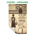 Unframed basketball poster featuring a player with a basketball, vintage stars and stripes, and father-son artwork