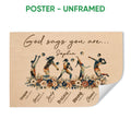 Unframed volleyball poster featuring players, floating volleyballs, flowers, and an inspirational faith theme