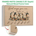 Natural wood framed volleyball wall art with five players and watercolor-style flowers