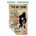Unframed basketball poster featuring a mother and son silhouette with a heartfelt message and vintage background