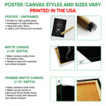 Wrestling wall art format guide showing unframed poster, matte canvas, and framed canvas options