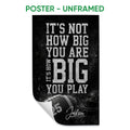 Unframed football poster with distressed motivational typography, football imagery, and a helmet