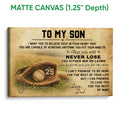 Matte canvas baseball wall art featuring a glove, ball, and inspirational typography