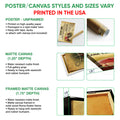 Poster, matte canvas, and framed canvas wall art format options for football artwork
