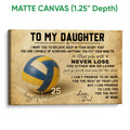 Matte canvas volleyball wall art with a textured sports design and blue and gold volleyball