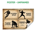 Unframed football poster featuring four vintage player illustrations in a distressed sepia design