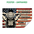 Unframed basketball poster featuring a player holding a ball with motivational sports artwork