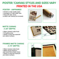 Poster, matte canvas and framed canvas wall art styles and size options for football artwork