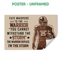 Unframed football poster featuring a helmeted player, football and bold motivational typography