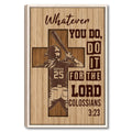 Framed softball wall art featuring a batter, cross-shaped background, wood texture, and inspirational lettering