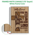 Framed softball canvas wall art with a white frame and close-up view of the framed edge