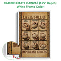White framed canvas baseball wall art featuring illustrated baseball pitches
